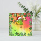 Pickleball kerstthema kaart (Staand voorkant)