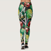 Pickleball kerstthema leggings (Achterkant)
