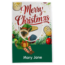 Pickleball kerstthema medium cadeauzakje