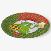 Pickleball kerstthema papieren bordje (Gekanteld)