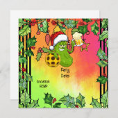 Pickleball kerstthema save the date (Voorkant / Achterkant)