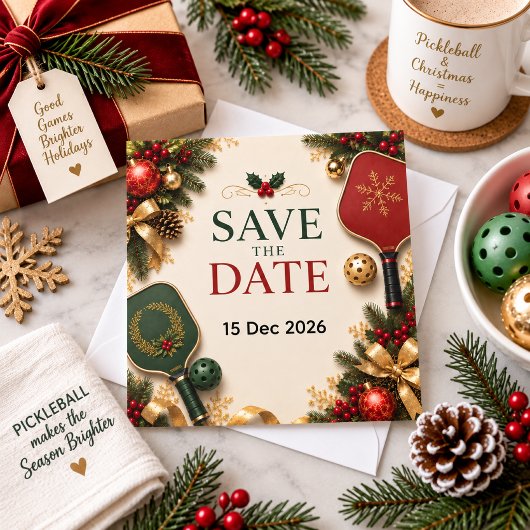 Pickleball Kerstthema Save The Date