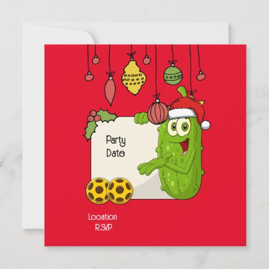 Pickleball kerstthema save the date (Voorkant)