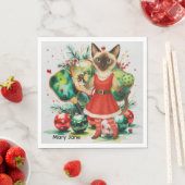 Pickleball kerstthema servet (Insitu)