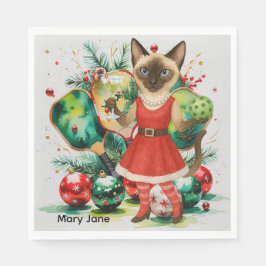 Pickleball kerstthema servet