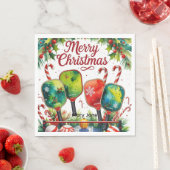 Pickleball kerstthema servet (Insitu)