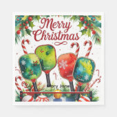 Pickleball kerstthema servet (Voorkant)