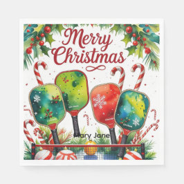 Pickleball kerstthema servet