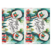 Pickleball-kerstthema Tafelkleed (Voorkant (Horizontaal))