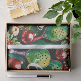 Pickleball kerstthema tissuepapier