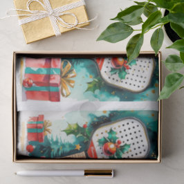 Pickleball kerstthema tissuepapier