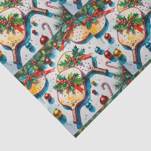Pickleball kerstthema tissuepapier (Detail)