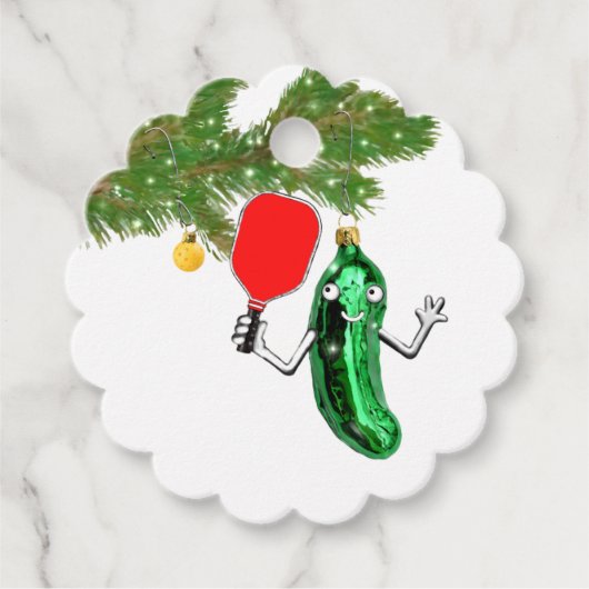 Pickleball Kerstvakantie Bedankjes Labels (Voorkant)