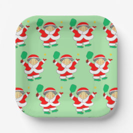 Pickleball Kerstvakantie Feest Papieren Bordje