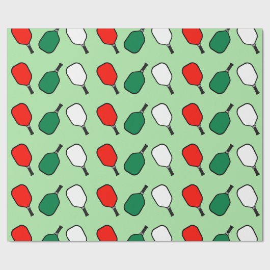 Pickleball Kerstvakantie inpakpapier (Vlak)