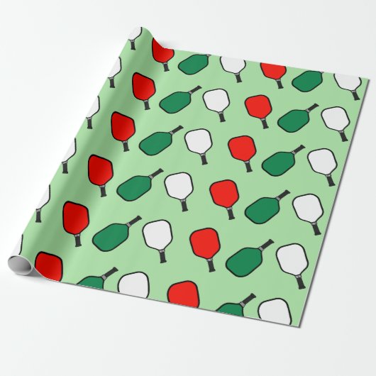 Pickleball Kerstvakantie inpakpapier (Uitgerold)