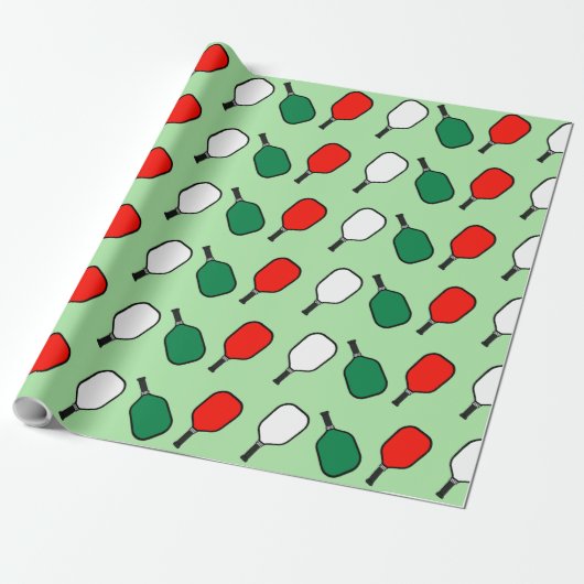 Pickleball Kerstvakantie inpakpapier (Uitgerold)