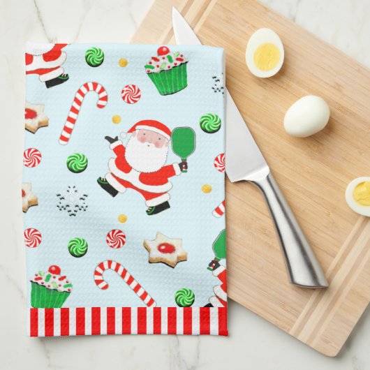 Pickleball Kerstvakantie Theedoek (Quarter Fold)