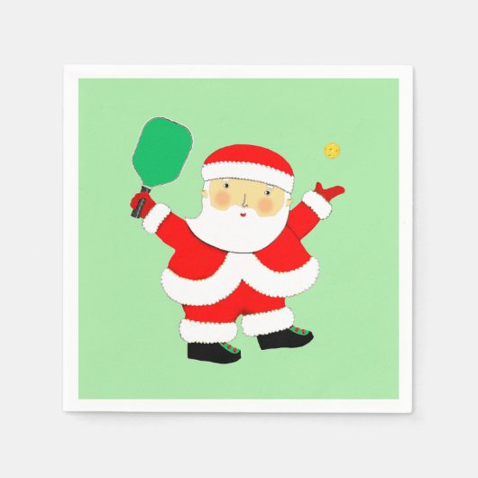 Pickleball Kerstvakantiefeest Servet (Voorkant)