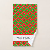 Pickleball kerstversiering cheques gepersonaliseer handdoek (Handdoek)