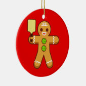 Pickleball-kerstversiering - Gingerbreadman Keramisch Ornament (Rechts)