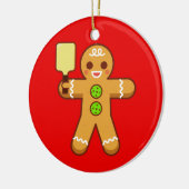 Pickleball-kerstversiering - Gingerbreadman Keramisch Ornament (Links)