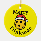 Pickleball kerstversiering keramisch ornament (Voorkant)