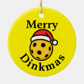 Pickleball kerstversiering keramisch ornament (Achterkant)