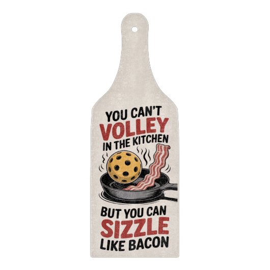 Pickleball Keuken Zone Bacon Humor Snijplank (Voorkant)