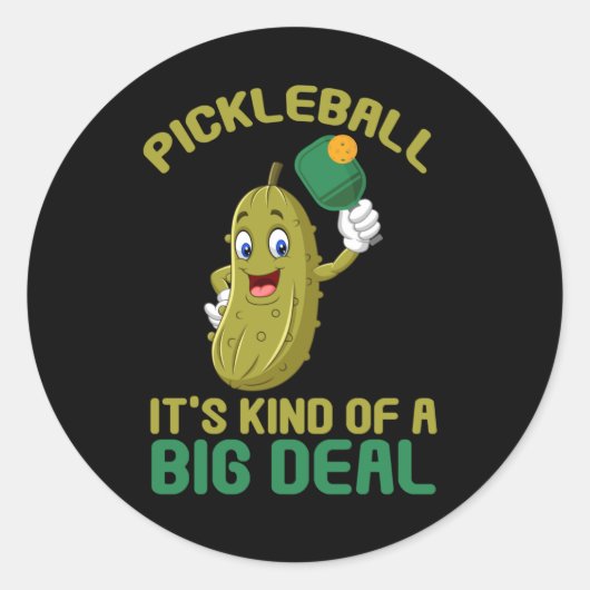 Pickleball Kind Big Deal Pickle Sport Ronde Sticker (Voorkant)