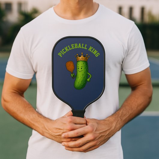 Pickleball King Funny Pickle & Crown Sjabloon Paddle