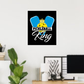 Pickleball King - Funny Pickleball Champion Poster (Thuiskantoor)