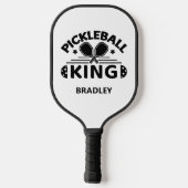 Pickleball King Funny Typografie Persoonlijke naam Paddle (Achterkant)