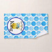 Pickleball King, Gele Pickleball die een kroon dra Handdoek (Handdoek)