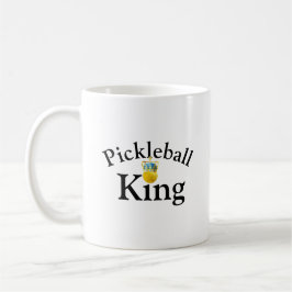 Pickleball King, Gele Pickleball die een kroon dra Koffiemok
