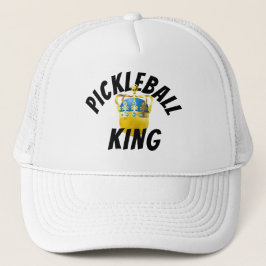 Pickleball King, Gele Pickleball die een kroon dra Trucker Pet