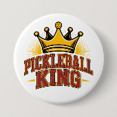 Pickleball King Ronde Button 7,6 Cm (Voorkant)