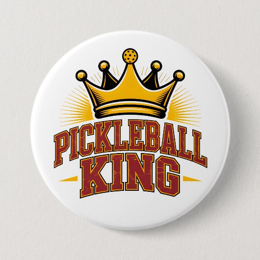 Pickleball King Ronde Button 7,6 Cm (Voorkant)