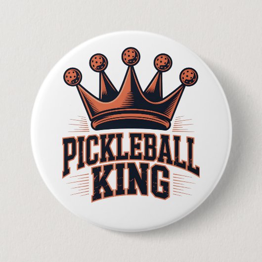 Pickleball King Ronde Button 7,6 Cm (Voorkant)