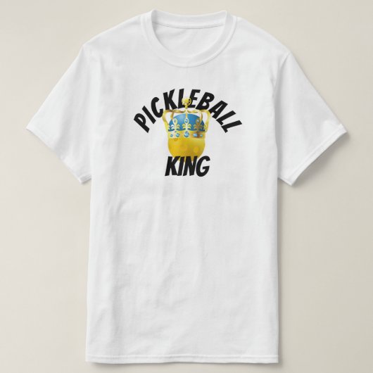Pickleball King, Yellow Pickleball Wearing a Crown T-shirt (Design voorkant)