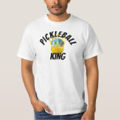 Pickleball King, Yellow Pickleball Wearing a Crown T-shirt (Voorkant)