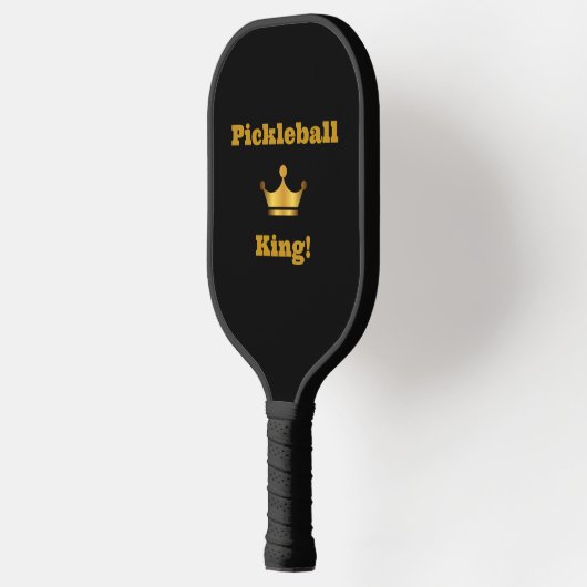 Pickleball King zwart/gouden peddel - personaliser Pickleball Paddle (Links)