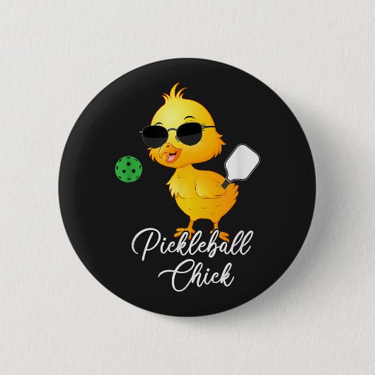 Pickleball Kip Grappige Pickleball Ronde Button 5,7 Cm (Voorkant)