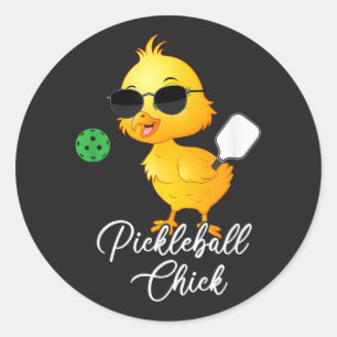 Pickleball Kip Grappige Pickleball Ronde Sticker