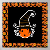 Pickleball Kitchen Witch Cute Pickleball Halloween Poster (Voorkant)