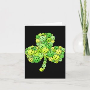 Pickleball klavertje vier St. Patrick's Day geluks Kaart