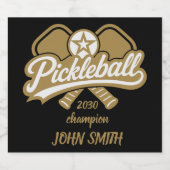 Pickleball Kleding Spelers Sparkling Wijnetiket (Enkel label)