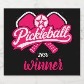Pickleball Kleding Spelers Sparkling Wijnetiket (Enkel label)