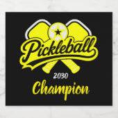 Pickleball Kleding Spelers Sparkling Wijnetiket (Enkel label)