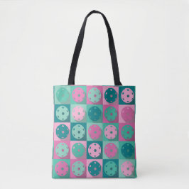 Pickleball - kleine en roze pickleballetjes tote bag